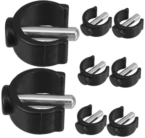 DEARMAMY 8 Stück Toilettenstuhl -ersatzschloss Erhöhter Toilettensitz Toilettensitzschlösser Toilettensitzerhöhungen Verriegelungsclips Ersatzclips Toilettensitzstift Black Eisen