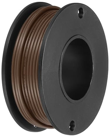 sourcing map 24AWG Stranded PVC Hookup Wire 10M/33ft Brown, Electrical UL1007 Spool Tinned Copper Wire for Internal Connecting, Marine