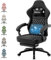 Dowinx Gaming Stuhl Stoff Bürostuhl mit Taschenfederkissen, Massage Gamer Stuhl mit Kopfstütze, Ergonomische Racing Gaming Sessel mit Fußstütze (Schwarz)