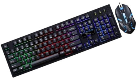 FONDOTIN Gaming Keyboard and Mouse Set Usb Connection Featuring Mechanical Keyboard and Mouse for Computer Use Includes Luminous Keys Ergonomic Design and Options for Gaming Scenarios