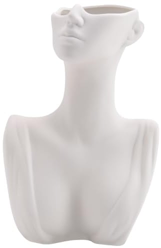 Sirxlevcy Human Head Face Flower Vases Portrait Vase Decorative Nordic Flower Pot Ornament Ceramics Statue Crafts Home