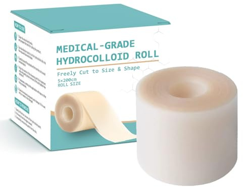 NICEIN Hydrokolloid Pflaster Rolle 5cm x 3.6m, Wasserfest Hydrokolloid Pflaster, Wundauflage für Akne, Blasen, Schnitte, Kratzer, Dünn Hydrogel Pflasters, Hydrokolloid Rolle DIY-Größe und Form