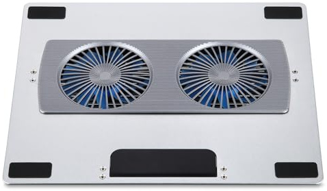 Oxxggkao Migliora il raffreddamento del computer portatile, design pieghevole, altezza regolabile, 6 posizioni, doppia ventola per notebook da 10 a 16 pollici