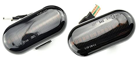 Supkancl Sequentieller Blinker Seitenmarkierungsleuchte for Dacia Duster Dokker Lodgy Renault Megane 1 Clio1 2 KANGOO ESPACE Smart(Smoked Black)