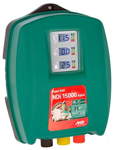 AKO Power Profi NDI 15000 digital, Weidezaungerät Premium, 230 V Netzgerät, Input 20.00 J, max. Spannung 10.200 V, für Zäune bis 100 km, 5 Jahre Garantie, Made in Germany