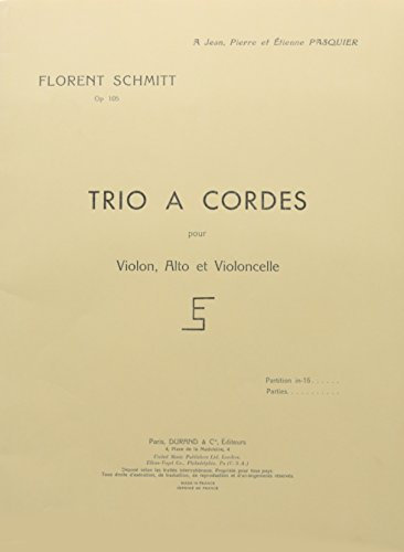 Trio A Cordes Op 105 Violon-Alto-Violoncelle