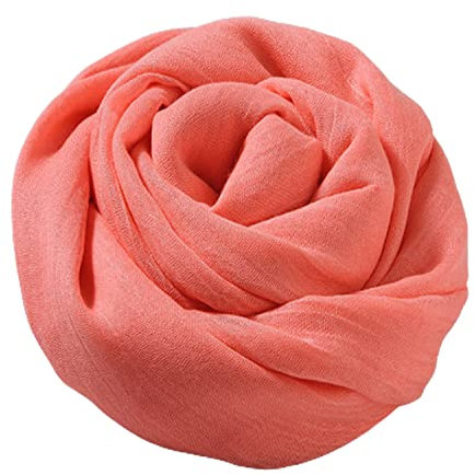 YOBOKO Weich Supergroßer Leinenschal für Damen Langer Wickelschal für Draußen Strand Reisen Baumwollschal Reine Farbe Wunderschöner Leinen-Baumwollschal 185 x 130 cm (Pink)