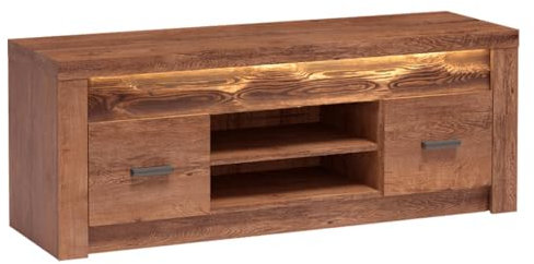 Mirjan24 TV Lowboard Indiano I-09, TV-Möbel, Fernsehtisch, TV Board, TV-Tisch, TV Schrank, TV Bank (Esche Hell, mit warmweißer LED-Beleuchtung)