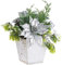 infactory Kunstblumen Weihnachten: Weihnachts-Gesteck mit Blumen, Zweigen, Zapfen und Kunst-Schnee, 22 cm (Weihnachtsgesteck künstlich, Dekoblume, Weihnachtsstern)
