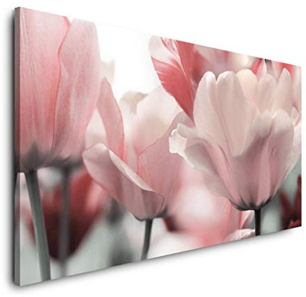 Tulpen 120x 60cm Panorama Leinwand Bild XXL Format Wandbilder Wohnzimmer Wohnung Deko Kunstdrucke
