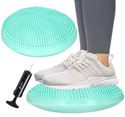 SPRINGOS Balance Pad Sitzkissen mit Noppen, Ø 34 cm, inkl. Luftpumpe, Orthopädisches Balancekissen für Bürostuhl, Ergonomisches Wackelkissen für Rückenmuskulatur