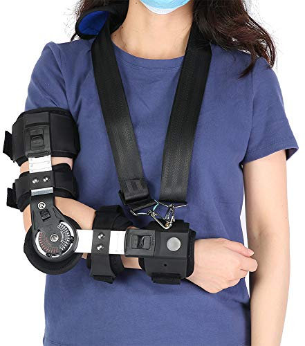 Klappbare Ellbogenstütze, einstellbare, atmungsaktive Stabilisatorschiene für die Ellbogenstütze für Luxation, Fraktur (Linke Hand, rechte Hand, Unisex)