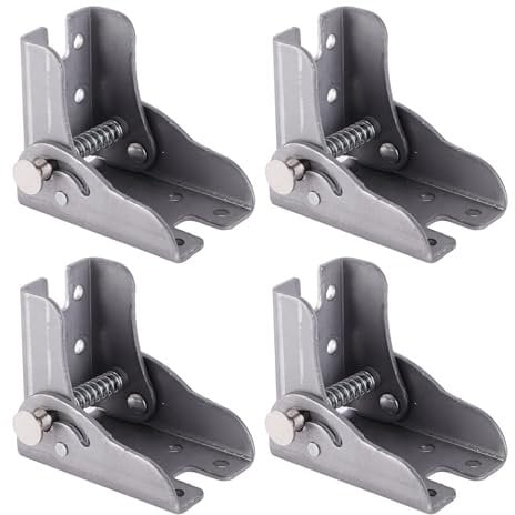 Zerodis 4 PCS Foldable Support Bracket, Lock Extension Table Bed Leg Feet Steel Folding Foldable Support Bracket Screw