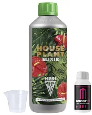GROWMANIA HESI elisir + campione boost up nutrients + bicchiere di misurino | concime liquido fiori piante e colture | stimolazione crescita