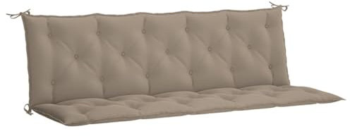 vidaXL Gartenbankauflage 2 STK., Bankauflage Bankkissen Outdoor, Polsterauflage für Gartenbank, Sitzkissen Rückenkissen, Taupe 180cm Oxford-Gewebe