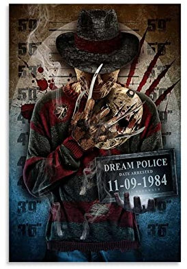 Filmposter Nightmare on Elm Street, Freddy Krueger, Poster auf Leinwand, Heim-Wanddekoration, Bilderdruck, modernes Familien-Schlafzimmer, Dekor-Poster, 20 x 30 cm