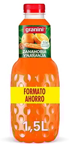 Bebida refrescante de Naranja, zanahoria y uva a partir de zumo de fruta concentrado Sin azúcares añadidos 1,5L Granini Inmune Support