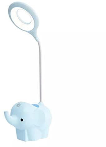 BEL AIR HOME - Lampe de Bureau LED Tactile 5W pour Enfants | 3 Températures de Lumière, 3000K-4000K-6500K | Réglable, Avec Batterie et Trou pour Stylos | Lampe Bureau Blanc, Métal (BLEU)
