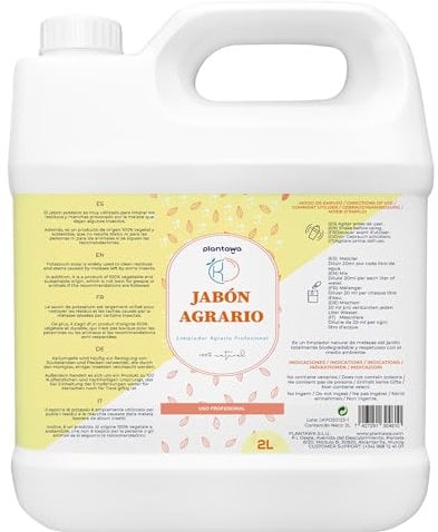 PLANTAWA Jabón Potásico 2L | Solución Multiusos | Fácil Aplicación y Máxima Eficacia | Versátil | Uso en Interior y Exterior | Producto de Origen Natural