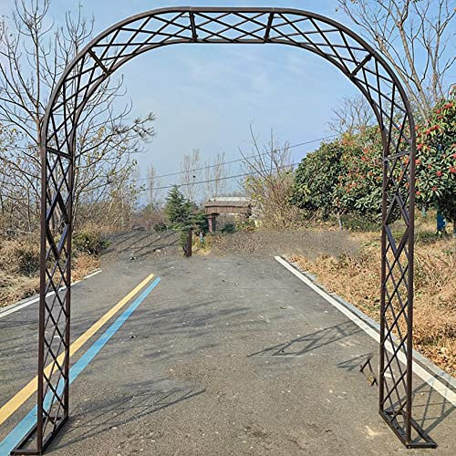 SHENGSHIYU Metal Trellis for Climbing Plants Vines Outdoor Garden Backyard Lawn Bridal Party Decoration, Arched Pergola Indoor and Outdoor Climbing Pergola Wrought Iron,Copper-260x40x230cm
