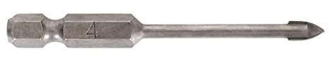 STIER Fliesenbohrer 4 mm Größe, 1/4 Zoll Bit HEX Sechskant, Härtewert 89HRA, YG6X-Metall, für (Schlag-) Bohrmaschine und Akkuschrauber, Viertel-Zoll Aufnahme, präzises Arbeiten