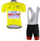SGCIKER 2022 World Tour Team UAE TDF Championship Yellow Radtrikot für Herren, Kurzarm MTB Radbekleidung Trägerhose mit GEL Paddad（XL