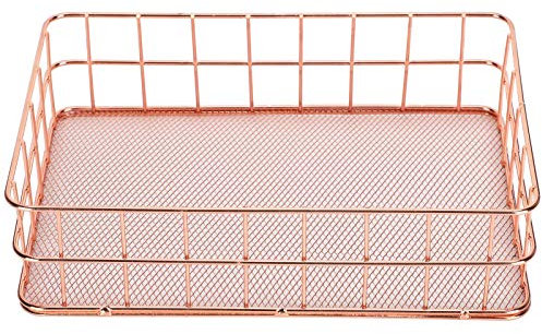 Draht-Aufbewahrungskorb, Roségold-Edelstahl-Drahtkörbe für die Vorratskammer, kleiner Drahtkorb-Aufbewahrungskorb für die Küche im Home Office