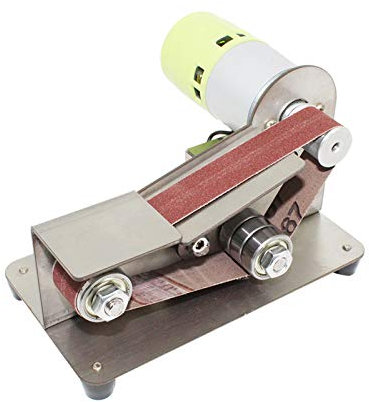 Afilador de cuchillos de ángulo fijo de 15 grados Lijadora de banda Pulidora ajustable de 7 niveles Máquina pulidora de 100 W con 10 piezas de cintas de lijado