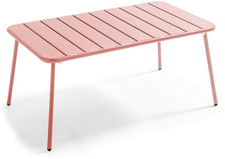 Oviala Table Basse de Jardin Acier Argile 90 x 50 cm - Palavas