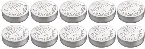 RENATA Knopfzellen Batterien, Silberoxid 384/SR41SW, 0 % Quecksilber, 10 Stück