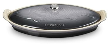 Le Creuset Stoneware Heritage Fish Baker, 1.7 qt., Oyster