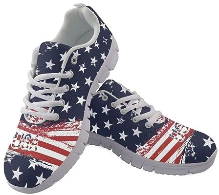 Jeiento Amerikanische Flagge, modische Herren-Sneaker, Sport-Laufschuhe, lässig, Reisen, Walking, flacher Schuh, atmungsaktiv, USA-Flagge, 11