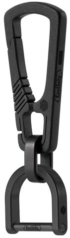 KeyUnity KM17BK Titan-EDC-Karabiner-Schlüsselanhänger mit D-Ring, Schnellverschluss-Karabiner-Schlüsselanhänger für Herren