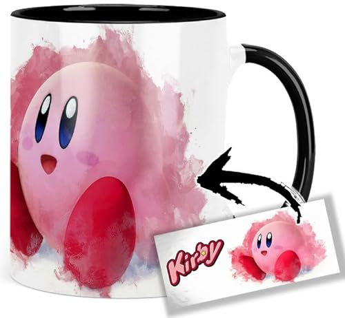MasTazas Super Smash Brothers Kirby Taza Ceramica Interior y Asa Negra