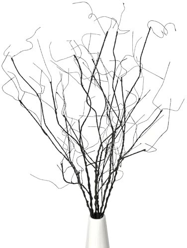 Pursuestar 6Pcs 37 Lifelike Curly Branches Dry Artificial Twigs Fake Plants Bendable Sticks Stems for DIY Craft Vases Home Wedding Garden Hotel Office Decor