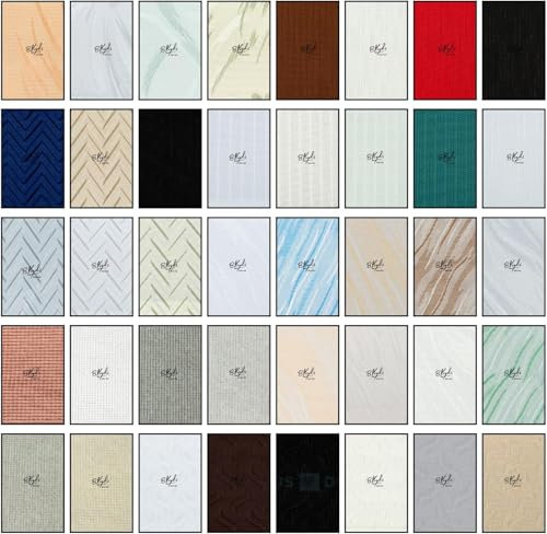Parker & Hartley Made To Measure Vertical Blinds Slats Replacement, Durable Polyester Fabric, 3.5 inch (8.9cm) Wide Louvres with Hangers, Weight & Chain included, Customizable Length