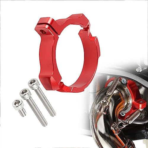WOBBLO Tuyau D'échappement Protection De Bride D'échappement CNC pour H&usqvarna Te TC TX 250 300 2017 2018 2019 2020 2021 2022 Adaptation De Collier De Tuyau De Sortie D'échappement (Color : Rot)