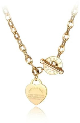 Gu Feng Edelstahl Herz Charm Anhänger Halsketten Schmuck Classic