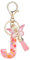 Nodigao Schlüsselanhänger mit Schlaufen für Mädchen Damen Frauen mit Quasten Rosa Schmetterling Buchstabe Schlüssel Taschenanhänger - J