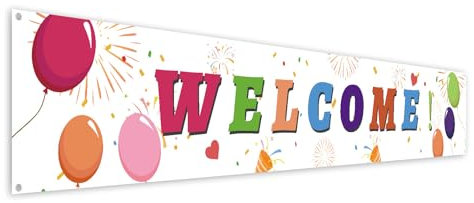 Banner Einschulung, Banner Schulanfang 300 x 50 cm, Schulanfang Deko