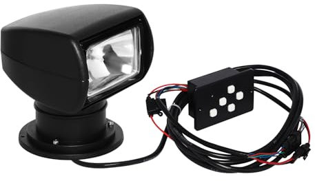 QUIOTUIR Projecteur Marin 12V 100W Phare De Recherche Pour Bateau Projecteur Télécommandé Ampoule Halogène Projecteur De Voiture Étanche Pour Bateau