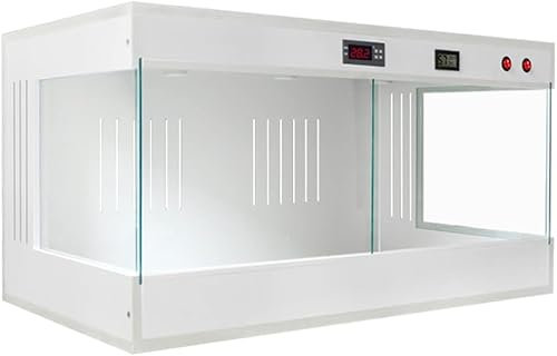 Wrobelax Terrarien-Tank/Terrarium, Panorama-Glas, Warmhaltebehälter, transparenter Lebensraum für Eidechse, Schlange, Bartdrache, Schildkröte, Chamäleon (Größe: 60 x 40 x 40 cm, Farbe: Weiß)