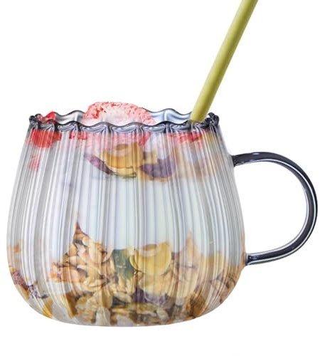 Biniveil Tasses En Verre Transparent - 400ml, Citrouille, Pour Café, Thé, Lait, Jus - Tasses Classiques D'Halloween