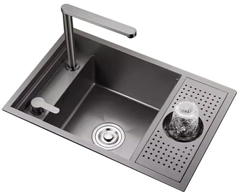 TYYCKJ Cocina Villa Nueva decoración del hogar Encimera Bar RV Barra de Bar Lavabo Invisible Cocina Oculta con Placa de Cubierta Grifo de elevación Lavadora de Tazas Invisibles (70 * 40 * 23 cm)