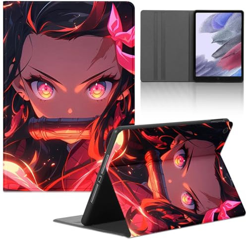 LunarDrift Tablet-Schutzhülle für Apple iPad (2020)/8th Gen/7/9th Gen 10.2 Zoll Hülle, Kamado Nezuko Anime-Manga-Design Muster, Hüllen PU-Leder, Folio-Rückseite, Funda Back Cover für Frauen Männer
