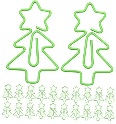 TEHAUX Büroklammern mit Weihnachtsbaum- 30er-set Lesezeichen Aus Metall Glatte Oberfläche Büroklammer-marker für Notizen Büro Zuhause