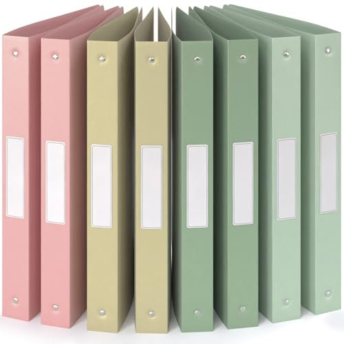 ACROPAQ - 8 x Classeur souple A4 | 4 anneaux | Avec étiquettes de dos, Dos de 3,5 cm, Couleur Terre de la collection Nature - Petit classeur plastique A4 souple, Classeurs 4 anneaux, Farde