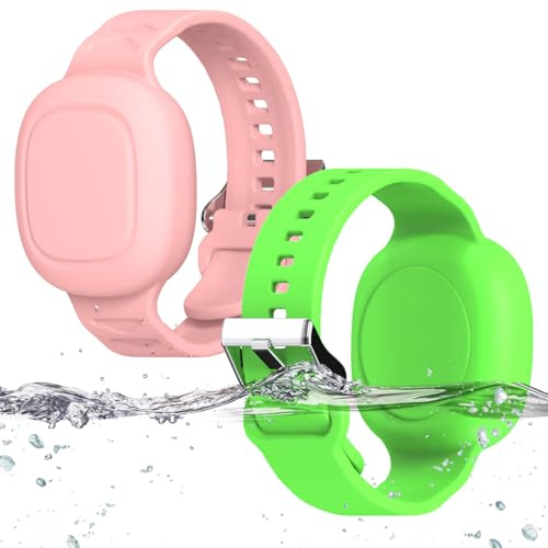 [2 Pack] Silicone Bracelet for Tile Mate 2024, Waterproof Protective Hidden Holder for Tile Life360 Mate Tracker Silicone Tile Mate Accessories for Child/Teen/Elderly