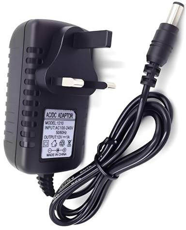 12V 1A Power Supply Adapter UK 5.5 * 2.1, AC/DC Converter 100-240V 50/60Hz to 12V 12W, 12v Adapter, Dc Power Cable, Modem Power Cable, for Keyboards, CCTV Cameras, Monitor with DC Plug