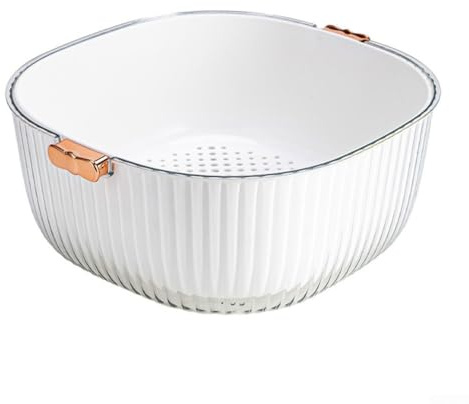 Plastic Colander Berry Baskets with Comfortable Handles Food Strainers for Kitchen Tasks Dishwasher Safe and for Long Lasting Use (C)